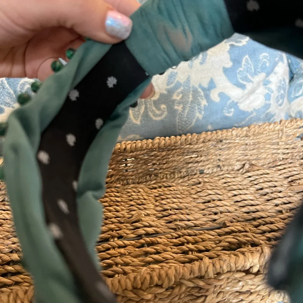 Lele Sadoughi Green Beaded Headband - Picture 7 of 8